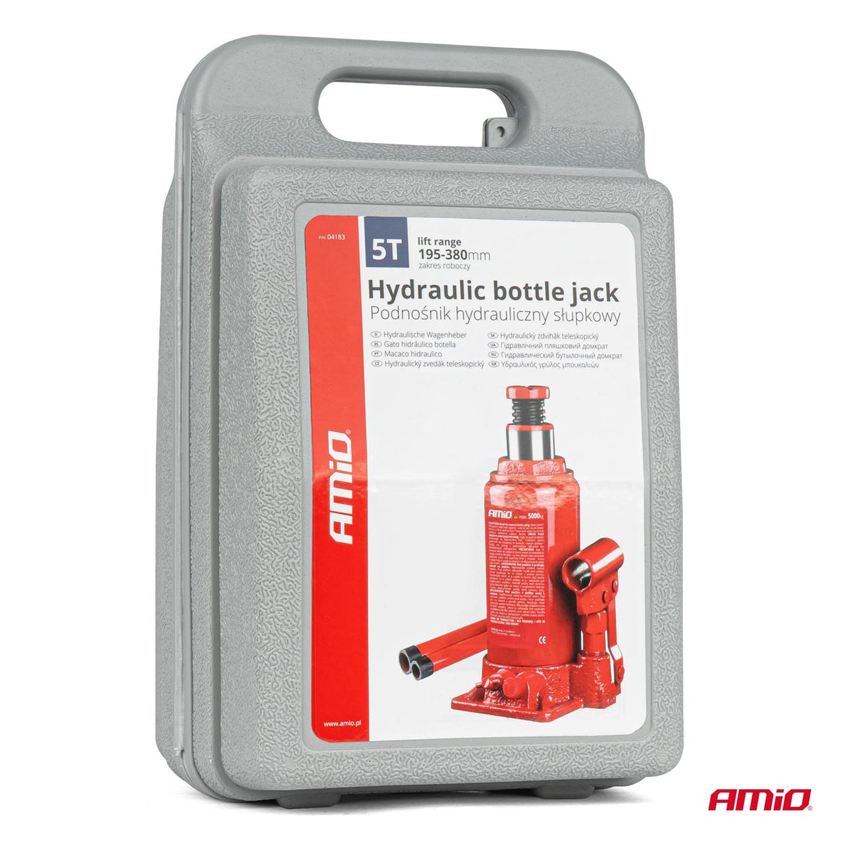KRIK HIDRAULIK AM-04183 5-TON 195-380mm CE-Certif. (PVC-Box)
