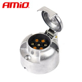 LIDHES PER RIMORKIO AM-01257 TRAILER SOCKET 7-PIN ALU