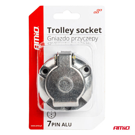 LIDHES PER RIMORKIO AM-03217 TRAILER SOCKET 7-PIN ALU (Blister)