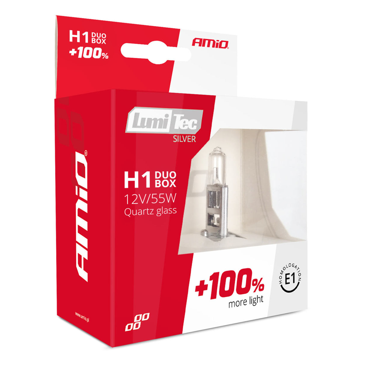 LLAMPA AMiO LumiTec SILVER DUO +100% H1 12V 55W AM-01401 SET
