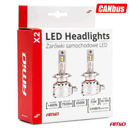 LLAMPA LED AMiO H1 X2-Series AM-02970 +400% 10-16V 72W 6500K CANBUS SET