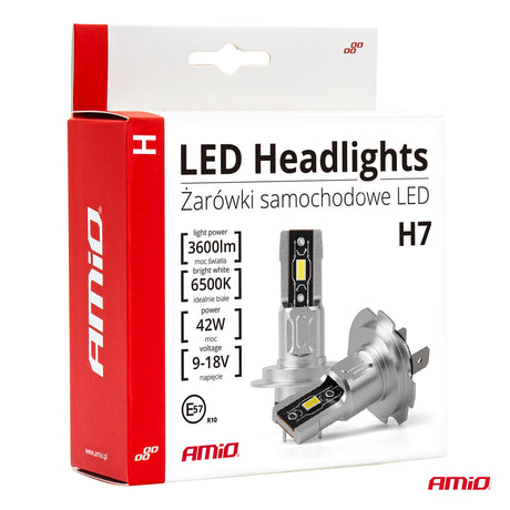 LLAMPA LED AMiO H7 H-Mini-Series AM-03332 9-18V CSP-LED 42W 6500K SET