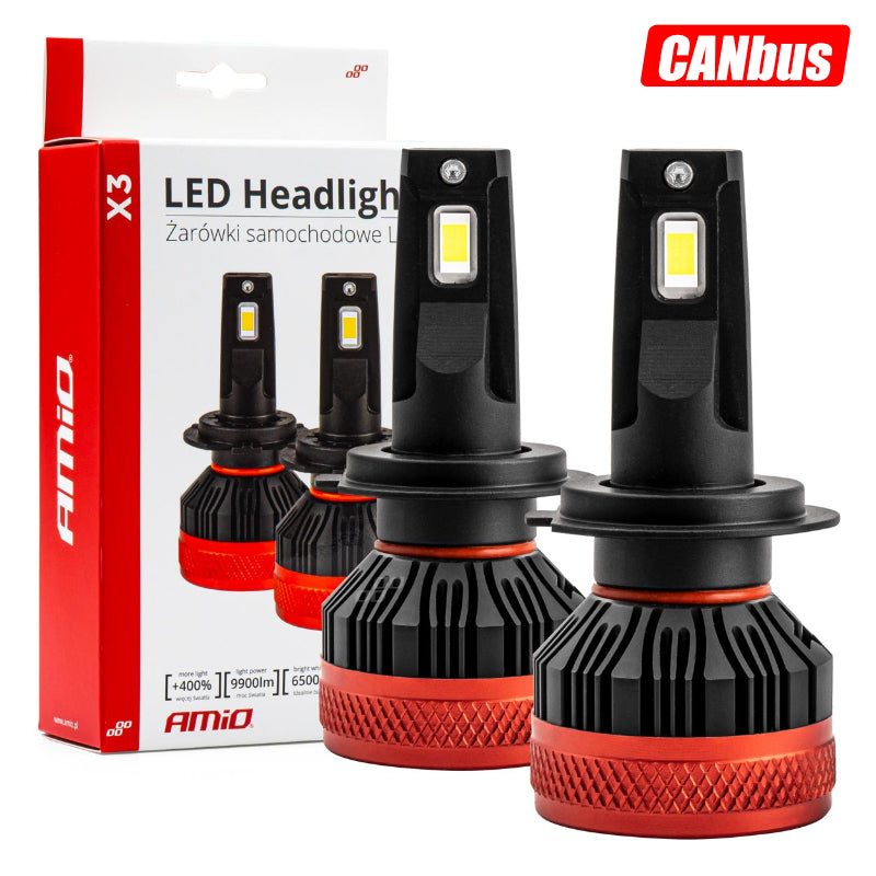 LLAMPA LED AMiO H7 X3-Series AM-02980 +400% 10-16V 90W 6500K CANBUS SET