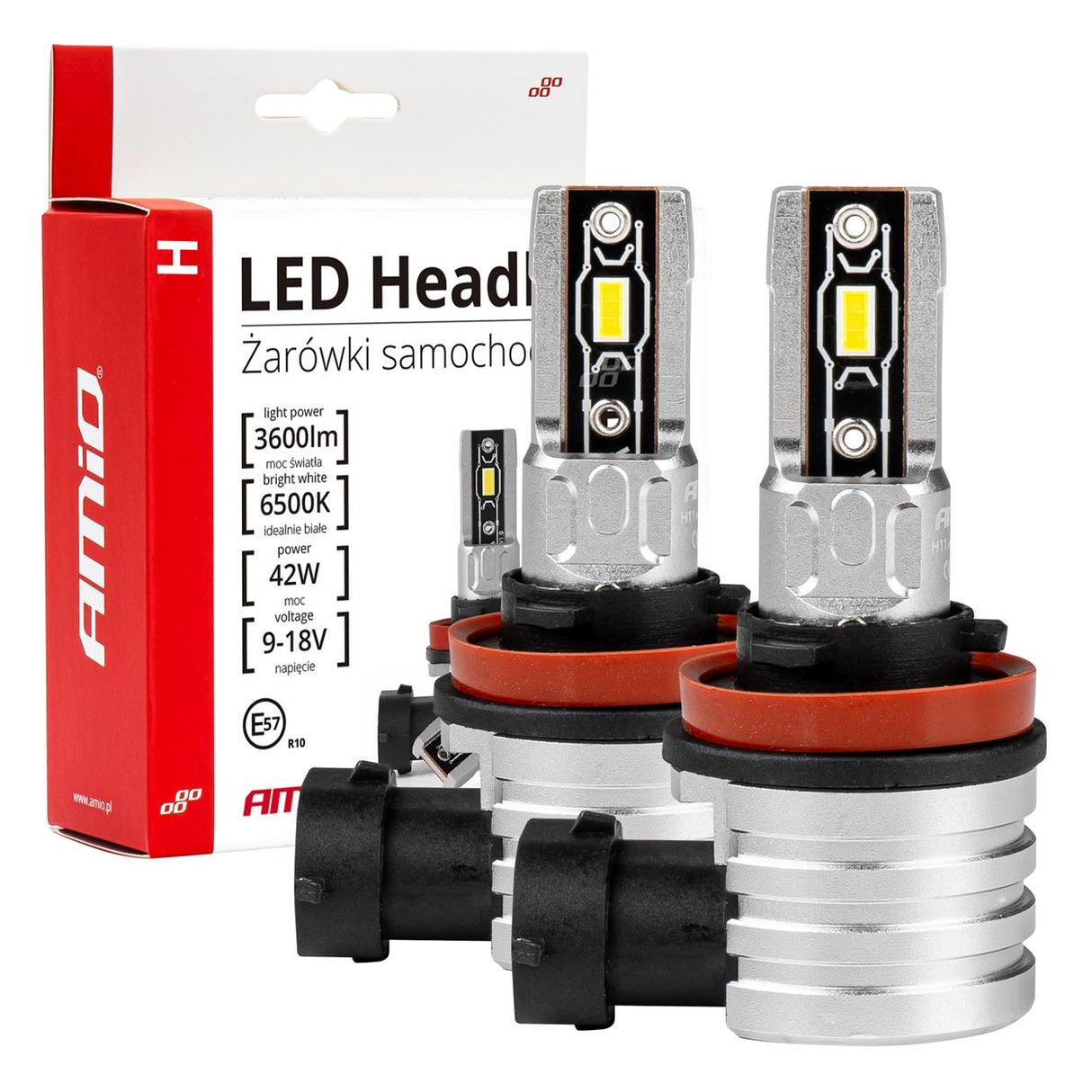 LLAMPA LED AMiO H8/H9/H11 H-Mini-Series AM-03333 9-18V CSP-LED 42W 6500K SET