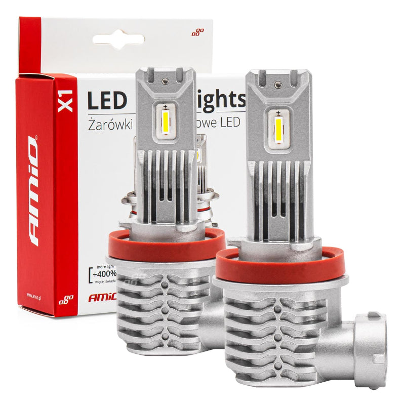 LLAMPA LED AMiO H8/H9/H11 X1-Series AM-02967 +400% 10-16V 40W 6500K SET