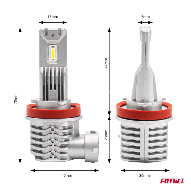 LLAMPA LED AMiO H8/H9/H11 X1-Series AM-02967 +400% 10-16V 40W 6500K SET