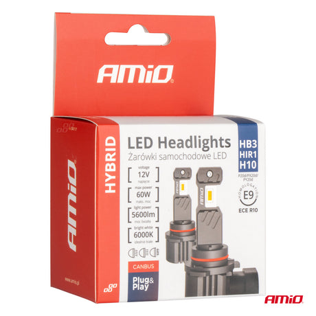 LLAMPA LED AMiO HYBRID-Series HB3/ HIR1/ H10 AM-04117 CANBUS 12V 60W 5600LM 6000K SET