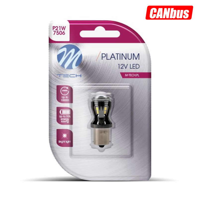 LLAMPA LED CANBUS M-Tech MT-LB820W P21W 12V-24V 14xSMD2835-LED TE BARDHA B1