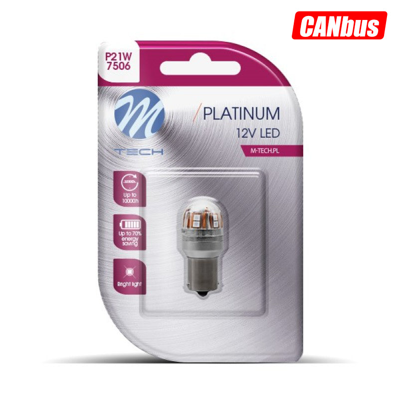 LLAMPA LED CANBUS M-Tech MT-LB826W P21W 12V-24V 15xSMD2835-LED White B1