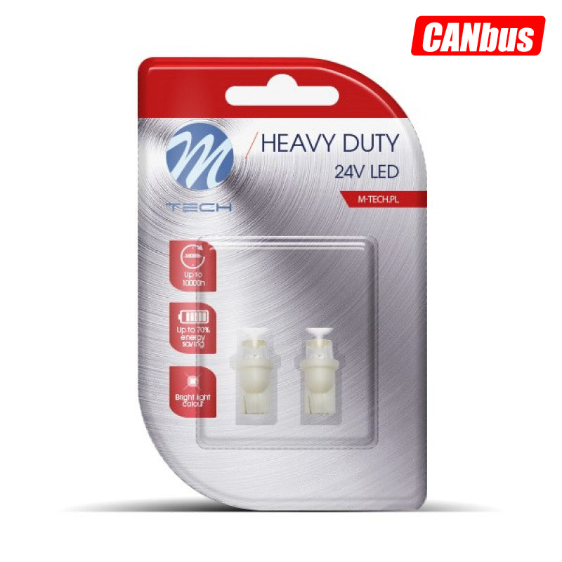 LLAMPA LED CANBUS M-Tech MT-LB906W W5W 24V 1-LED Concave White B2