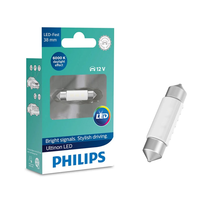 LLAMPA LED PHILIPS FESTOON T10.5X38 mm 6000K 12 V 0.6 W X1-11854 ULW  1 COPE