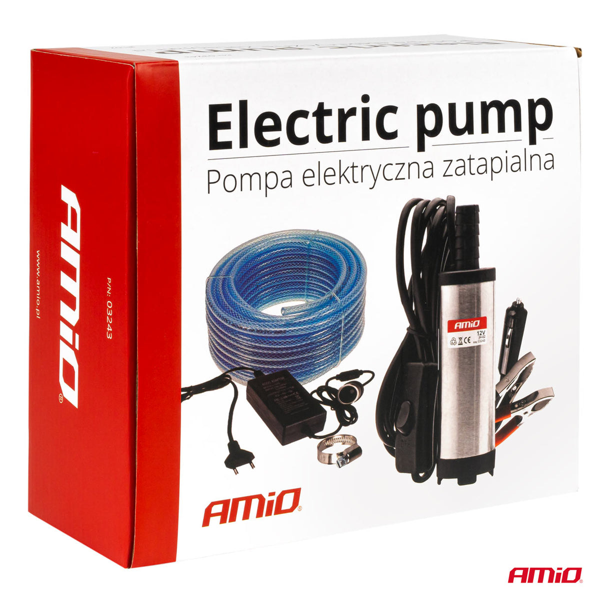 POMPE NAFTE ELEKTRIKE ZHYTESE AMiO AM-03243 DC12V+230V-Adapter 38mm (ZORRE Ø16mm x 2m)