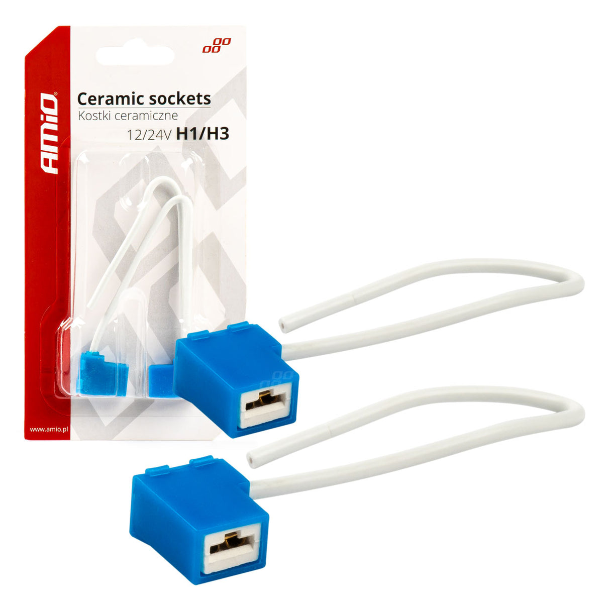 PORTALLAMPA H1/H3 L-Type AM-03051 PORCELAN (BL) 2 COPE