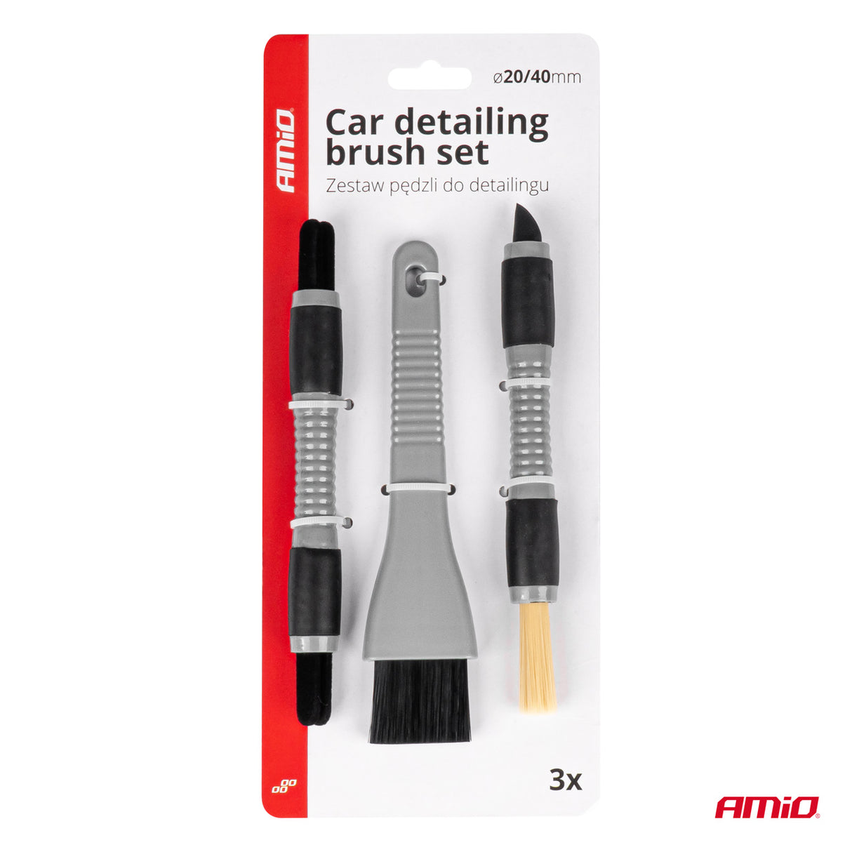SET FURCASH PER DETAILING TE BRENDSHEM AM-04033 INTERIOR-BRUSHES 18.5 cm 3 COPE