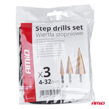 SET PUNTO METALI AM-03271 4-32mm STEP DRILLS 3 COPE