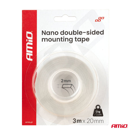 SHIRIT NGJITES AM-04847 REUSABLE NANO DOUBLE-SIDED MOUNTING TAPE 20mm x 1mm x 3m