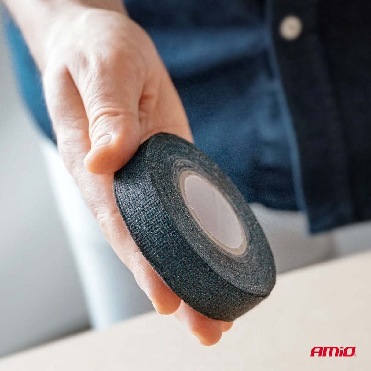 SHIRIT NGJITES AM-04853 BLACK CANVAS ELECTRICAL TAPE 19mm x 0.4mm x 15m