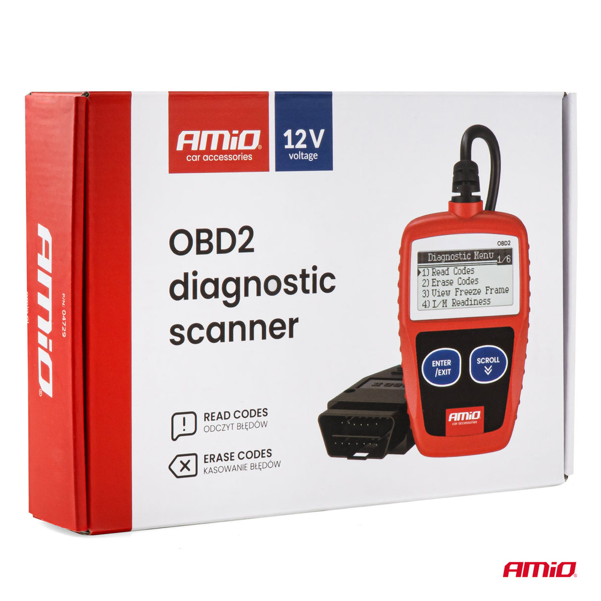 SKANER DIAGNOSTIKIMI (LEXUES GABIMI) OBD2 AM-04729 12V OBD2 DIAGNOSTIC SCANNER
