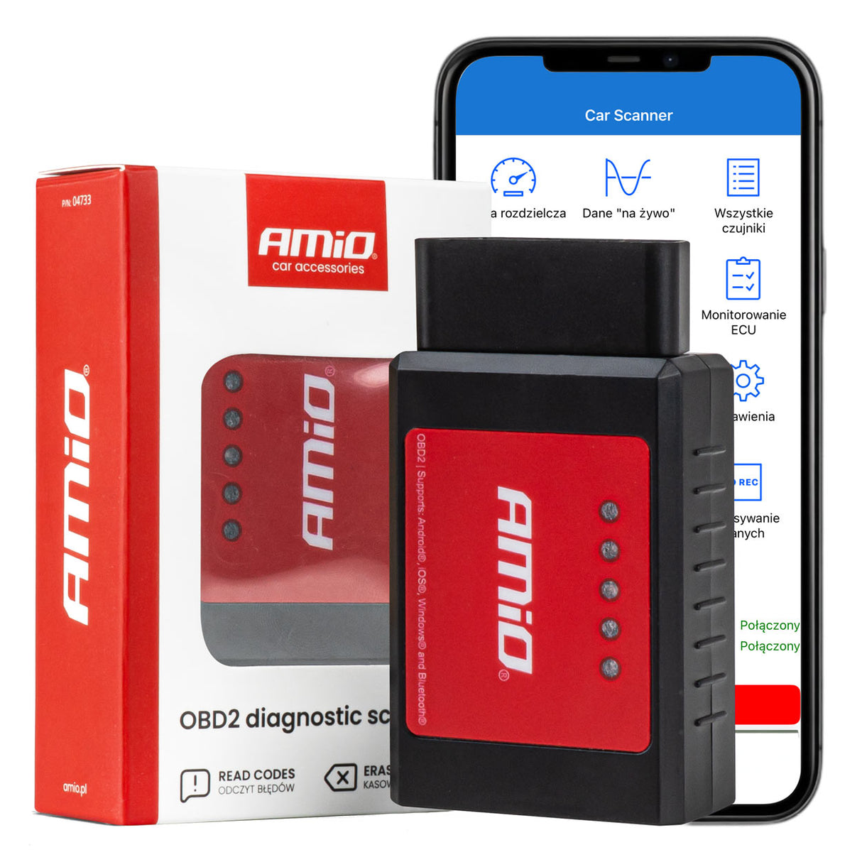 SKANER DIAGNOSTIKIMI (LEXUES GABIMI) OBD2 AM-04733 WIRELESS OBD2 DIAGNOSTIC SCANNER