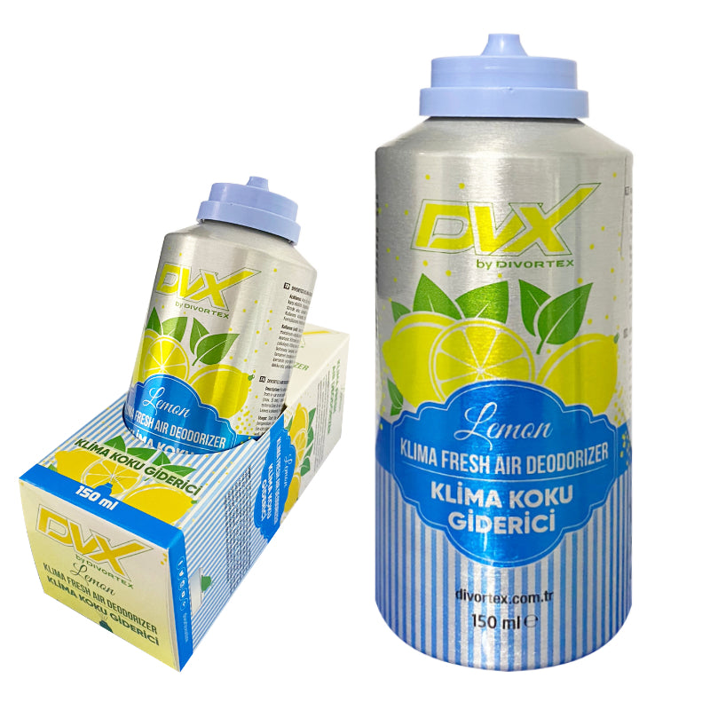 SOLUCION PASTRUES KONDICIONERI DIVORTEX AER-1500 A/C FRESHENER 150 mL AROME QITROJE/ LIMONI