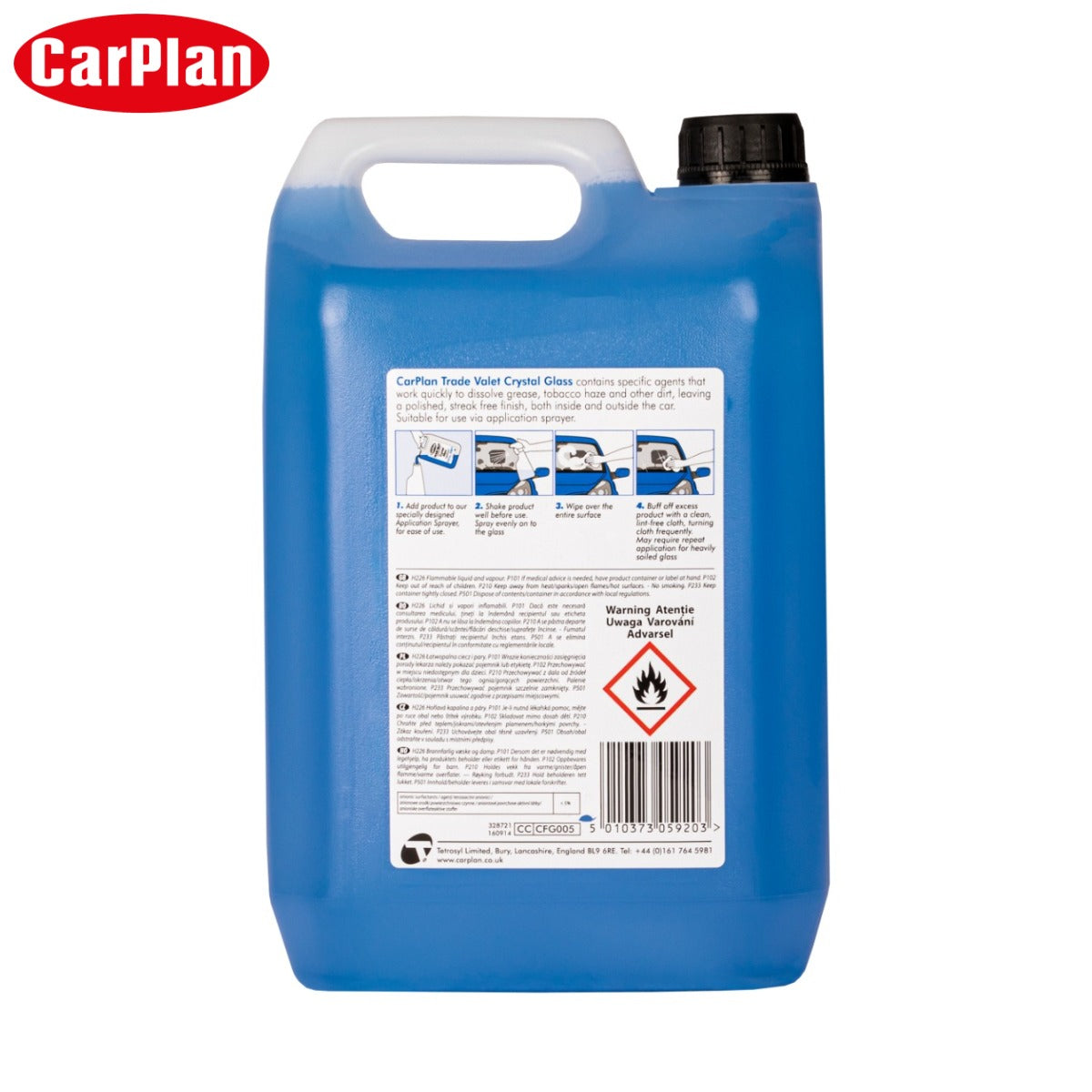 SOLUCION PASTRUES XHAMASH CARPLAN TRADE VALET CRYSTAL GLASS (Hand Wash) 5L-CFG005