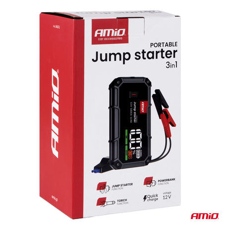 STARTER BATERIE PORTATIV 3-in-1 AMIO AM-04676 (Jump starter 12V 12Ah 1000A)