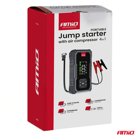 STARTER BATERIE PORTATIV 4-in-1 AMIO AM-04674 (Jump starter 12V 7.2Ah 600A)