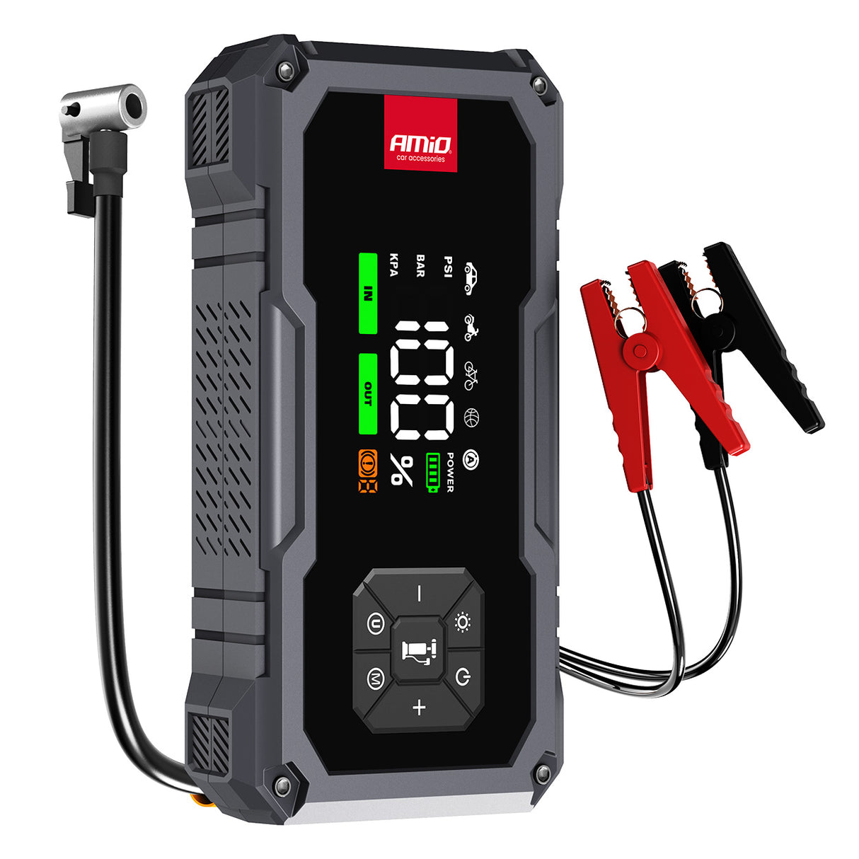STARTER BATERIE PORTATIV 4-in-1 AMIO AM-04674 (Jump starter 12V 7.2Ah 600A)