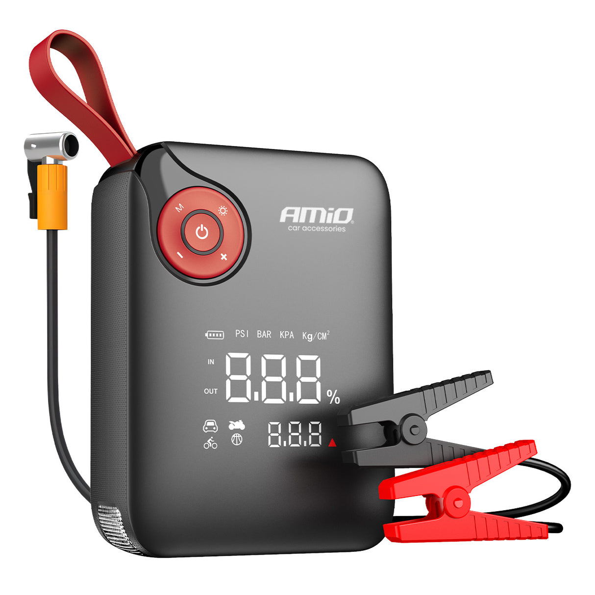 STARTER BATERIE PORTATIV 4-in-1 AMIO AM-04675 (Jump starter 12V 7.2Ah 600A)