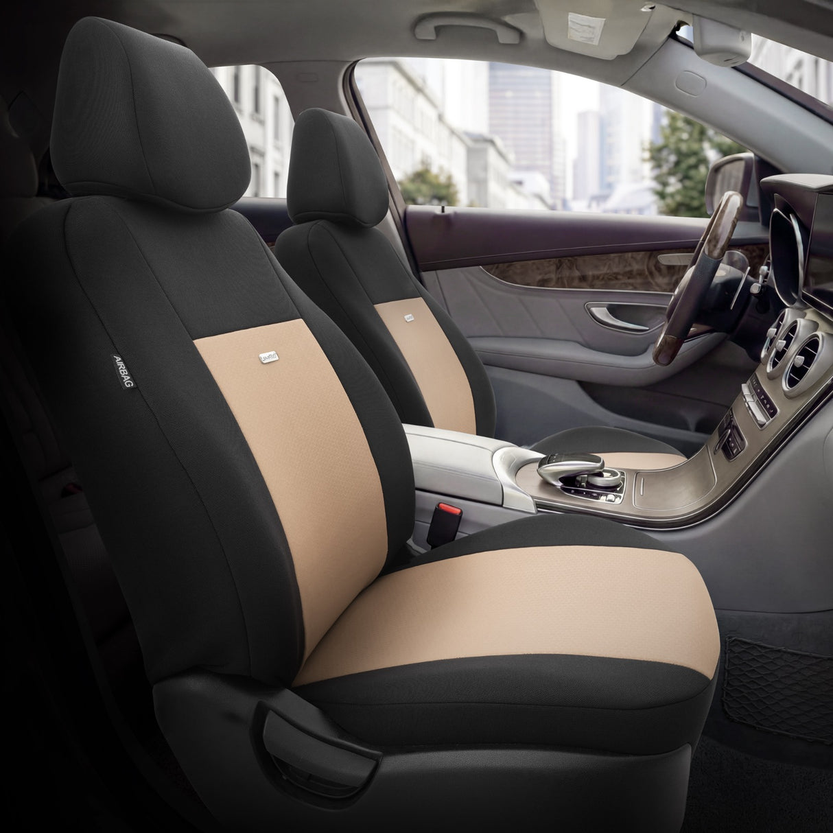 VESHJE SEDILJE OTOM FLEX FLX-103 AIRBAG (BEIGE+BLACK) SET