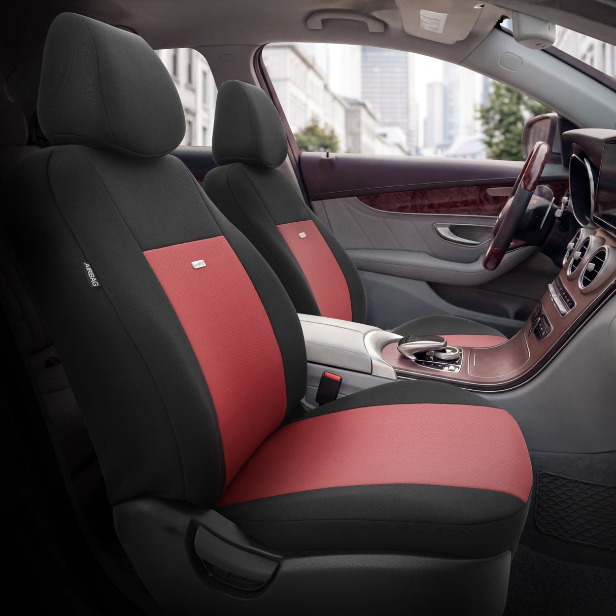 VESHJE SEDILJE OTOM FLEX FLX-105 AIRBAG (MAROON+BLACK) SET