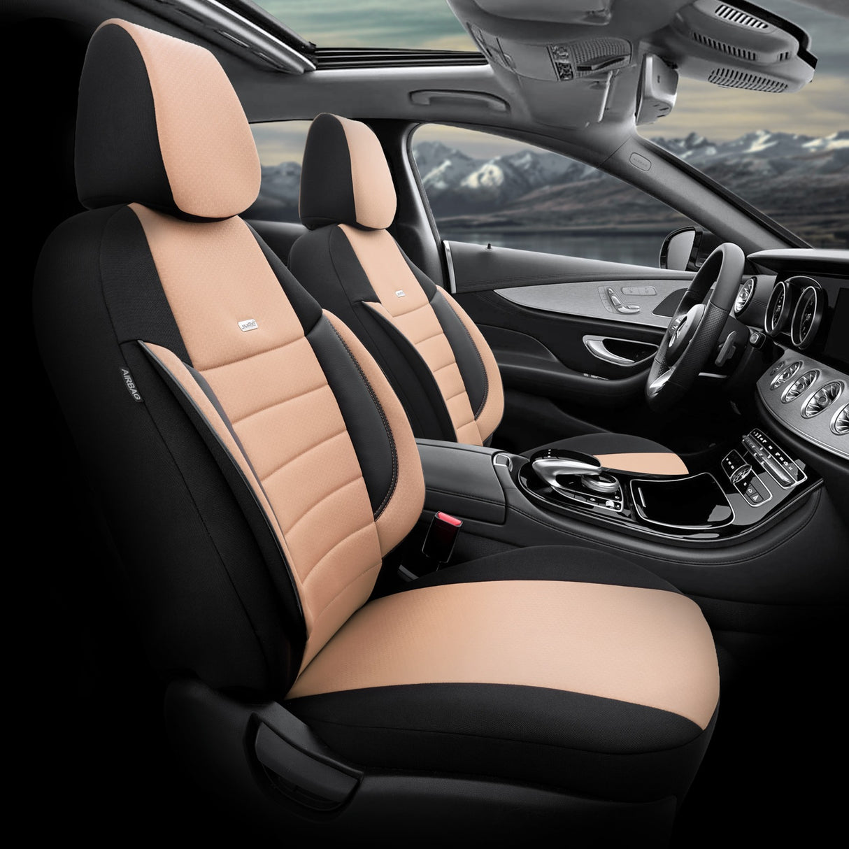 VESHJE SEDILJE OTOM PRO PRO-103 AIRBAG (BEIGE+BLACK) SET