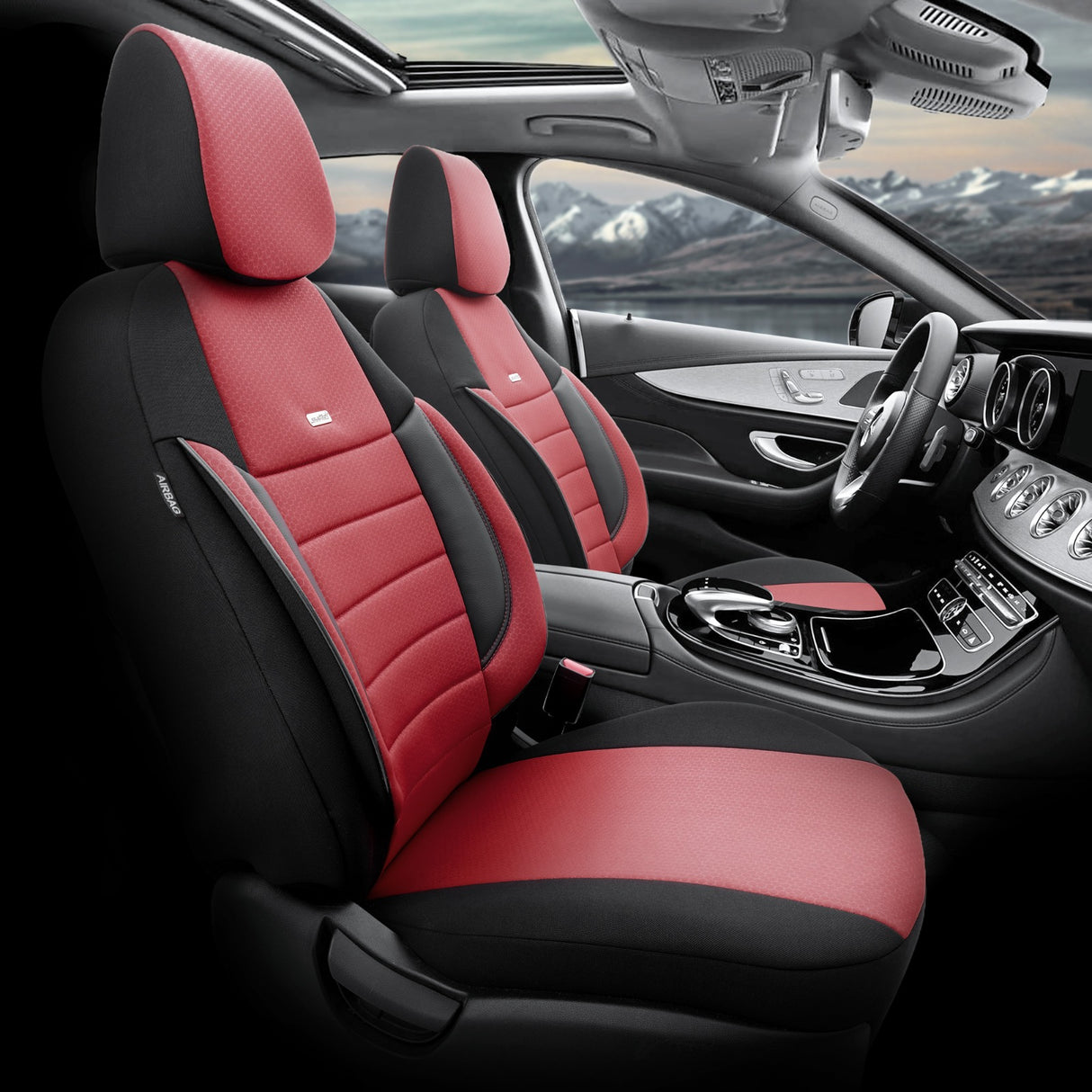 VESHJE SEDILJE OTOM PRO PRO-105 AIRBAG (MAROON+BLACK) SET
