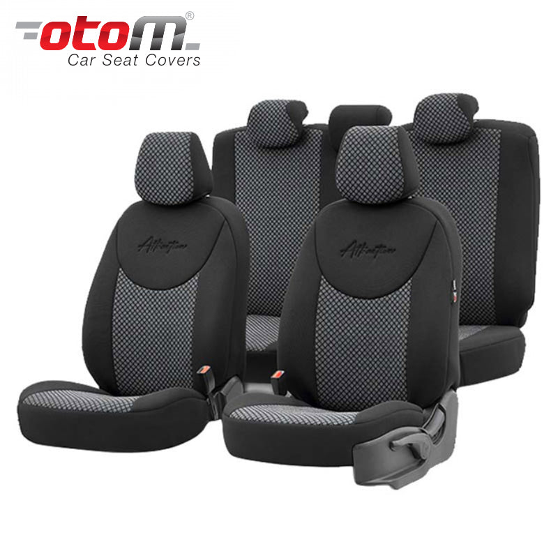 VESHJE SEDILJE OTOM ATTRACTION ATR-1301 COTTON-RASCHEL AIRBAG (SMOKED+BLACK) SET