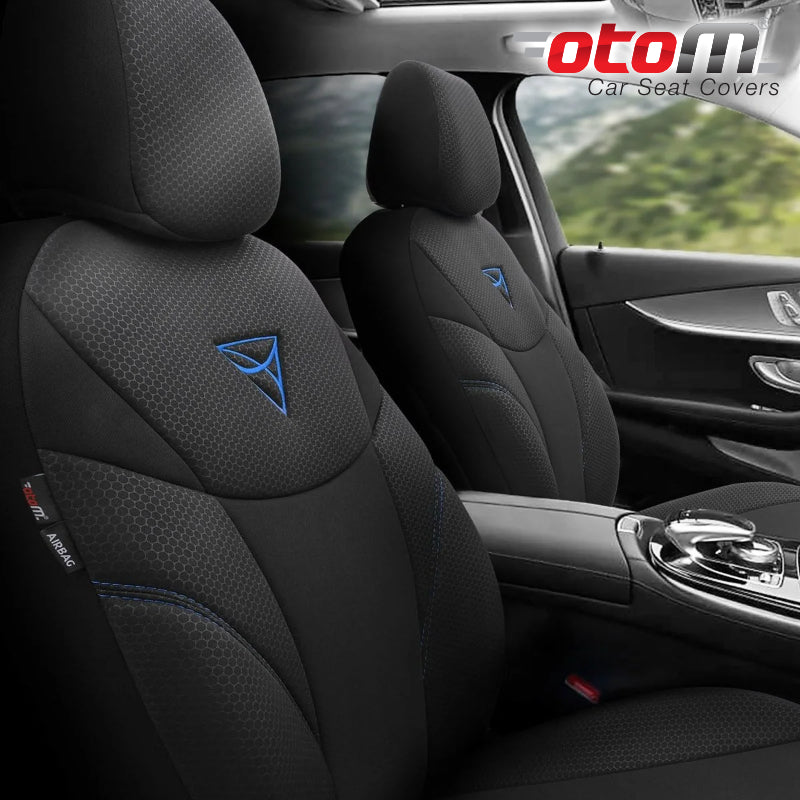 VESHJE SEDILJE OTOM AURA AUR-1804 RASCHEL AIRBAG (BLACK+Blue Stitching) SET