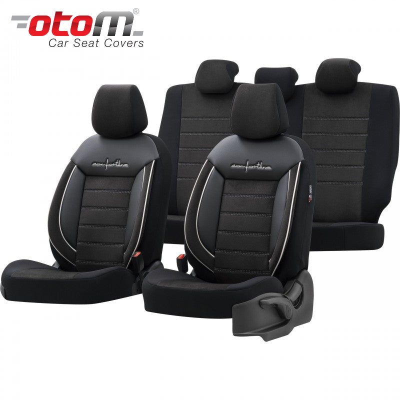 VESHJE SEDILJE OTOM COMFORTLINE CMF-217 BURNED FABRIC 3 ZINXHIRE AIRBAG (Tegel i zi+i bardhe) SET
