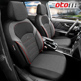 VESHJE SEDILJE OTOM NOVA NOV-3302 JACQUARD-LEATHER AIRBAG (BLACK+Red Stitching) SET