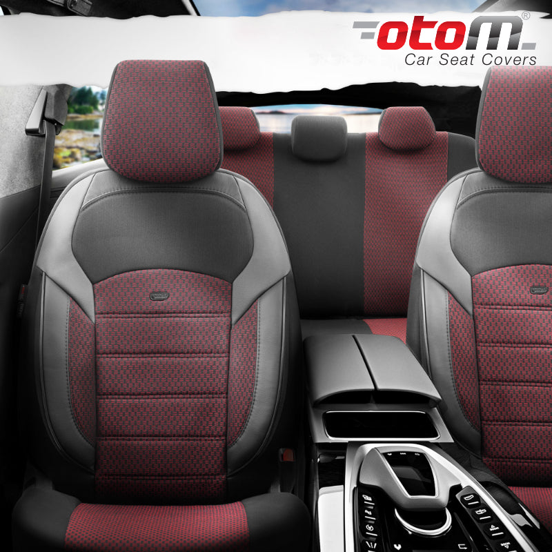 VESHJE SEDILJE OTOM NOVA NOV-3303 JACQUARD-LEATHER AIRBAG (RED+BLACK) SET