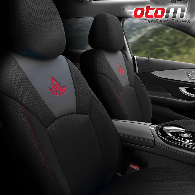 VESHJE SEDILJE OTOM QUEEN QUE-1701 RASCHEL-LEATHER AIRBAG (BLACK+BURGUNDY) SET