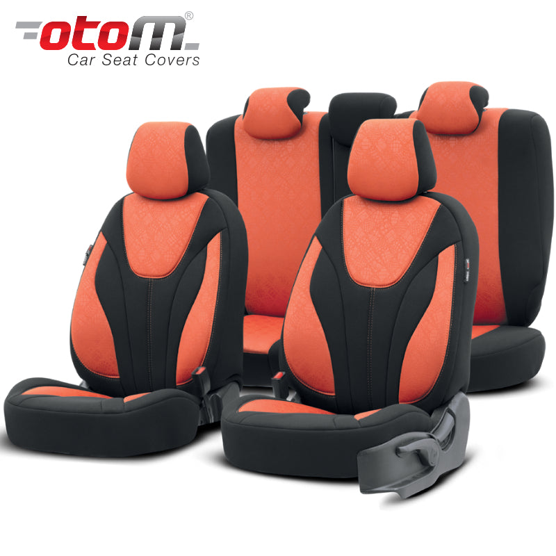 VESHJE SEDILJE OTOM RUBY RBY-1204 RASCHEL 3 ZINXHIRE AIRBAG (BLACK+ORANGE) SET