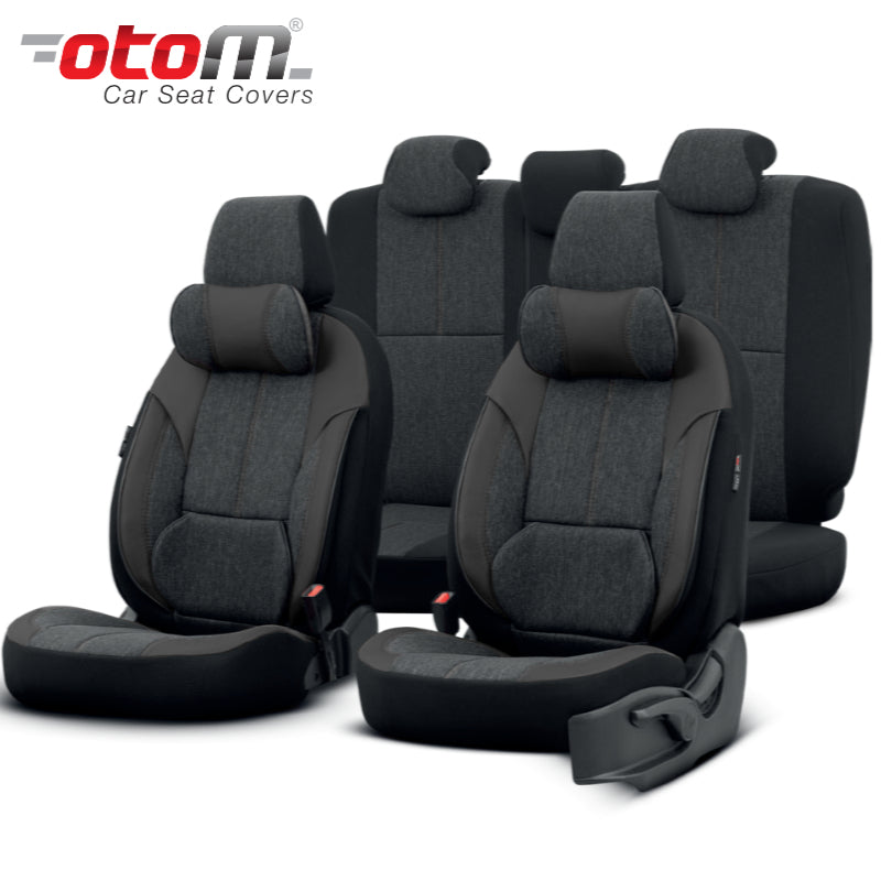 VESHJE SEDILJE OTOM VOYAGER VYG-101 LINEN-LEATHER 3 ZINXHIRE AIRBAG (BLACK+BLACK) SET