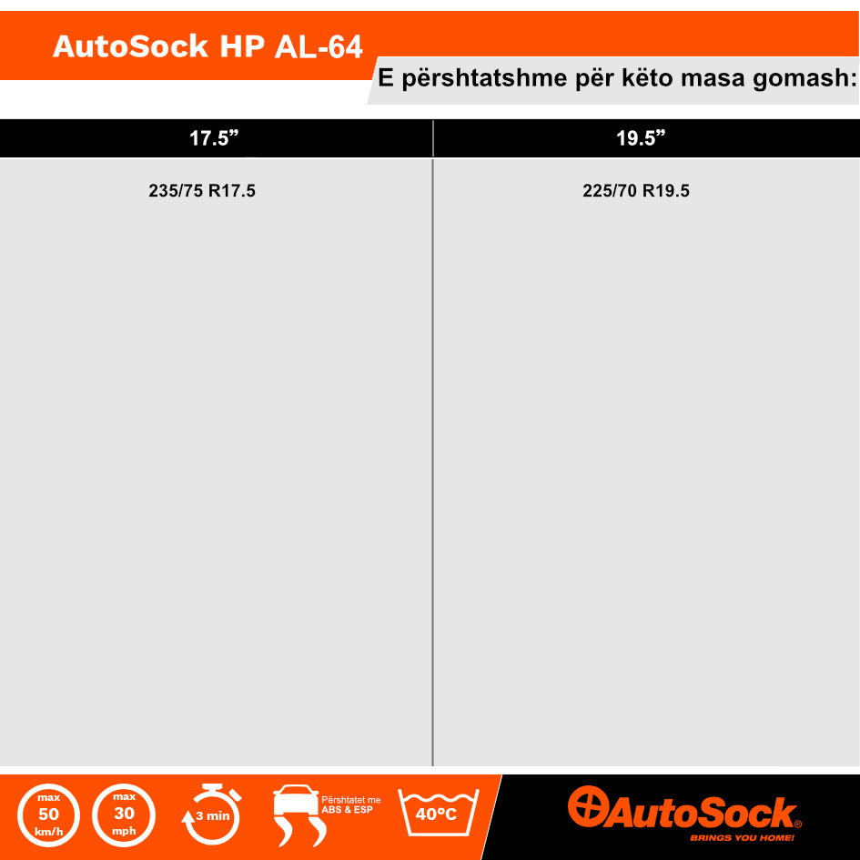 VESHJE GOMASH KAMIONI PER BORE DHE AKULL AUTOSOCK AL-64