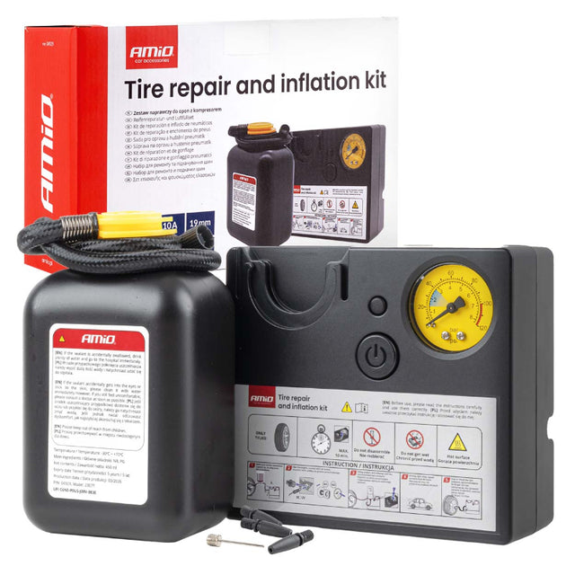 Komplet për riparimin dhe fryrjen e gomave AMiO AM-04929