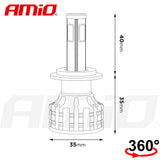 LLAMPA LED AMiO HB3 COB-Series 360° AM-02846 +170% 12-24V 38W 6500K SET