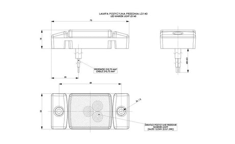 SINJAL KAMIONI LED MT-WMLHOR-140 12/24V 3-LED E BARDHE 1 COPE