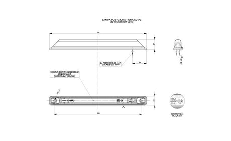 SINJAL KAMIONI LED MT-WMLHOR-473 12/24V 2-LED E KUQE LONG 1 COPE