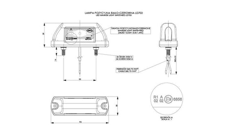 SINJAL KAMIONI LED MT-WMLHOR-703 12/24V 6-LED E BARDHE-E KUQE 1 COPE